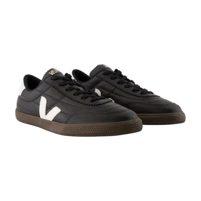 Veja Panenka Black Sneaker With Logo On The Side And Contrasting Heel In Leather Unisex