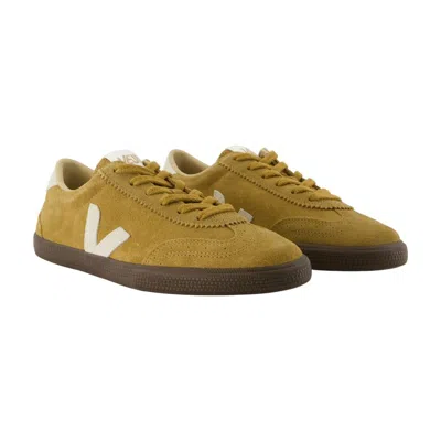 Veja Volley Tent Brown And White Suede Sneakers In Multi