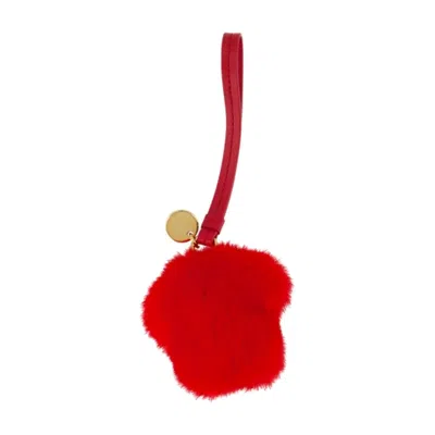 Versace Charm Keychain In Red