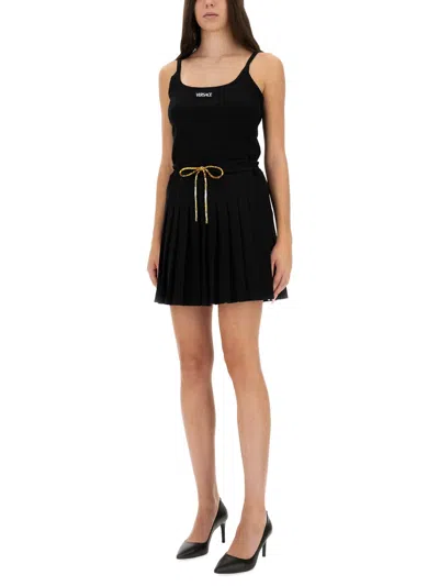 Versace Logo Ribbed Tank Top