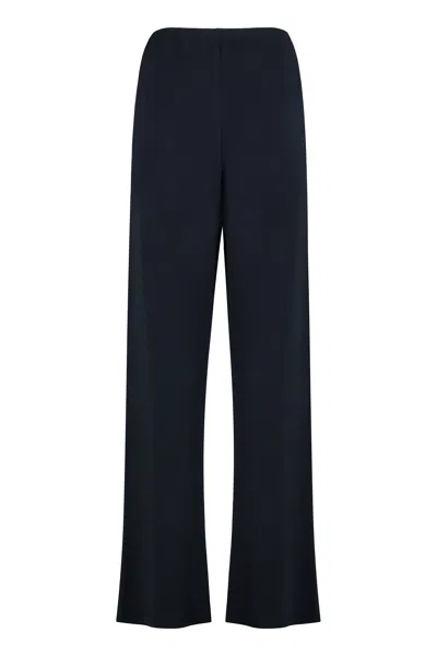 Vince High-waist Crêpe Trousers In Black