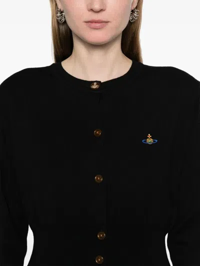 Vivienne Westwood Cropped-length Knitted Cardigan In Black