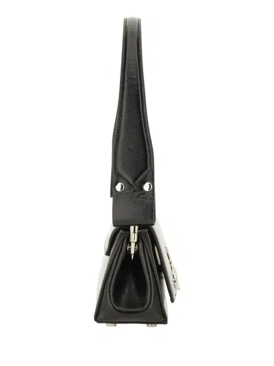 Vivienne Westwood Black Leather Handbag In Black