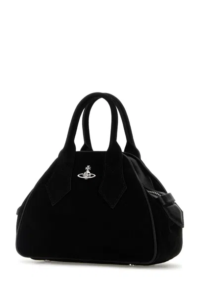Vivienne Westwood Black Suede Medium Yasmine Handbag