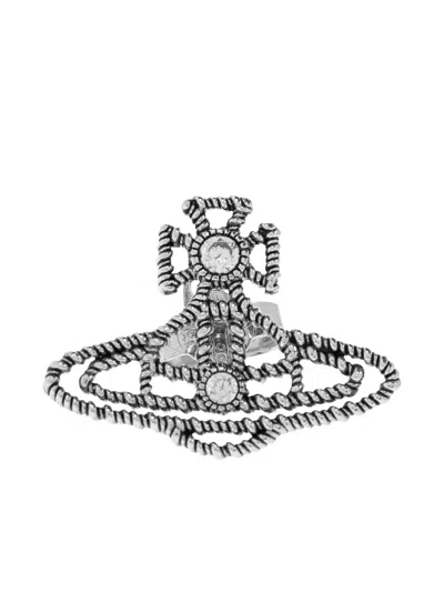 Vivienne Westwood Crystal-adorned Orb Earrings In Metallic