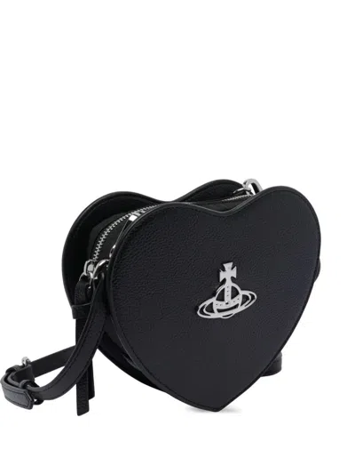 Vivienne Westwood Louise Heart-shaped Logo Cross Body Bag In Black