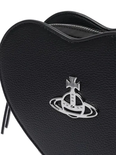 Vivienne Westwood Louise Heart-shaped Logo Cross Body Bag In Black