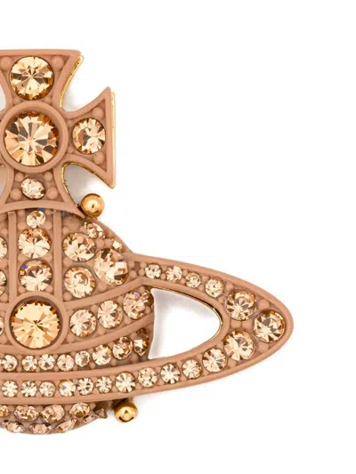 Vivienne Westwood Orb Crystal Earrings In Brown