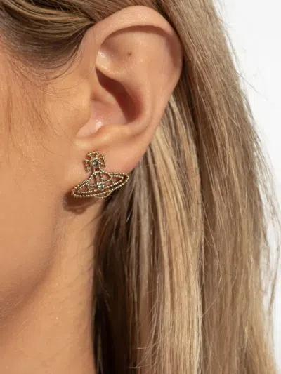 Vivienne Westwood Rope Earrings With Orb Embellishment In Gold