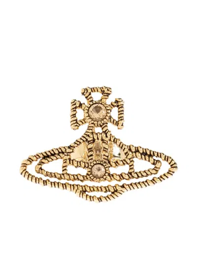 Vivienne Westwood Rope Earrings With Orb Embellishment In Gold