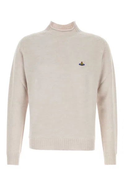 Vivienne Westwood Fisherman Knit Sweater High Neck In Neutral