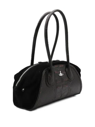 Vivienne Westwood Two-tone Leather And Suede Small Shirley Shoulder Bag