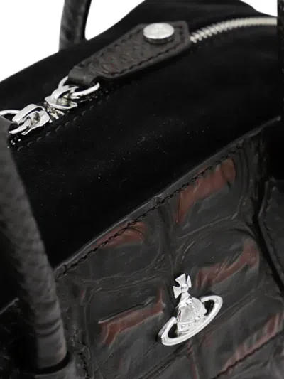 Vivienne Westwood Two-tone Leather And Suede Small Shirley Shoulder Bag