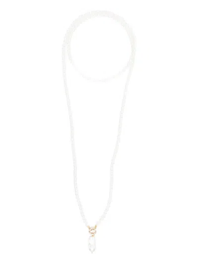 Vivyinrosa Zendaya Crossbody Little Pearl Necklace In White