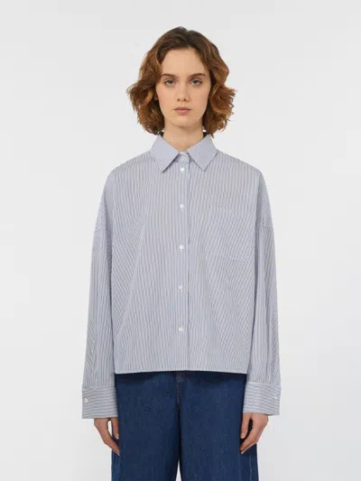 Weekend Max Mara Oversized Poplin Shirt In Blue
