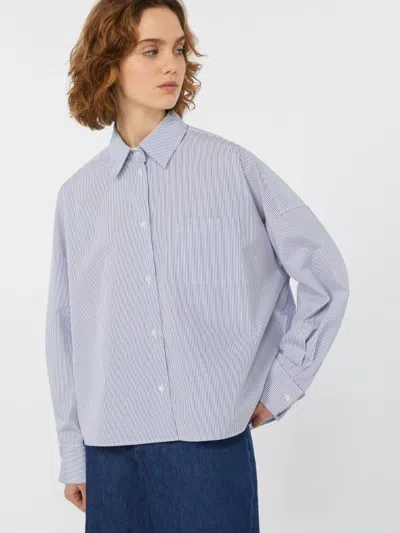 Weekend Max Mara Oversized Poplin Shirt In Blue