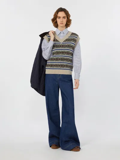 Weekend Max Mara Oversized Poplin Shirt In Blue