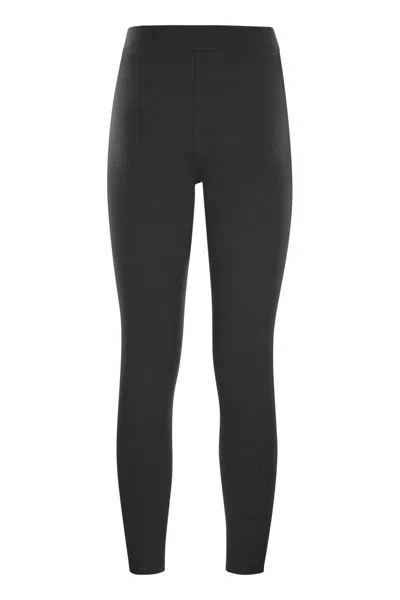 Weekend Max Mara Basilio Technical Jersey Leggings In Black