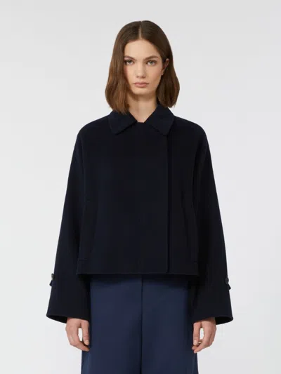 Weekend Max Mara Carella Navy Short Cloth Jacket In Black