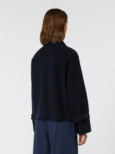 Weekend Max Mara Carella Navy Short Cloth Jacket In Black
