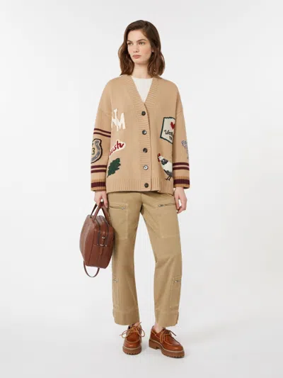 Weekend Max Mara Colonia Long Trouser Khaki In Brown