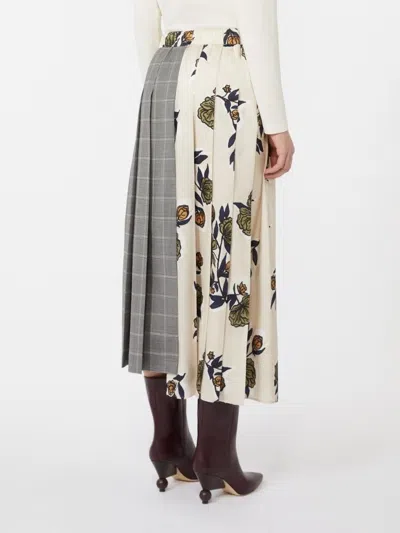 Weekend Max Mara Omens Beige Etra Pleated Woven Midi Skirt In Neutral