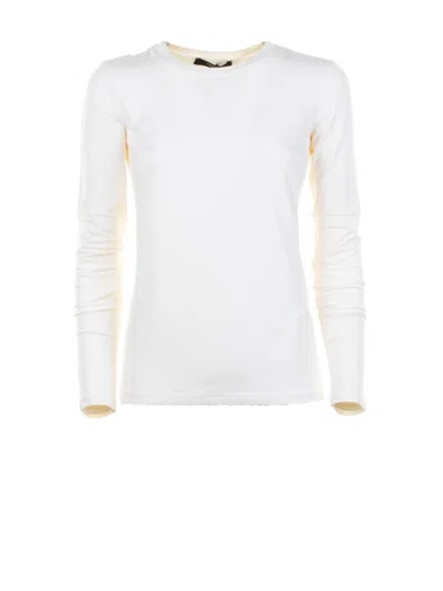 Weekend Max Mara Max Mara Weekend T-shirt In Stretch Viscose Jersey With Crew Neck In White