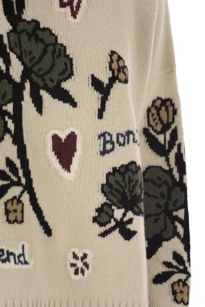Weekend Max Mara Maglia Pavidi Over In Filato Di Lana Ecru