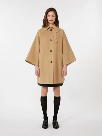 Weekend Max Mara Rufo Single-breasted Wool Coat In Brown