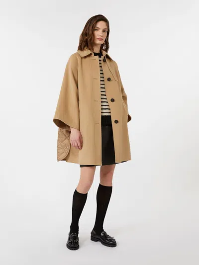 Weekend Max Mara Rufo Single-breasted Wool Coat In Brown