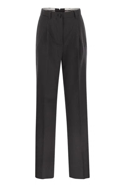 Weekend Max Mara Salsa - Straight-leg Trousers In Virgin Wool In Black