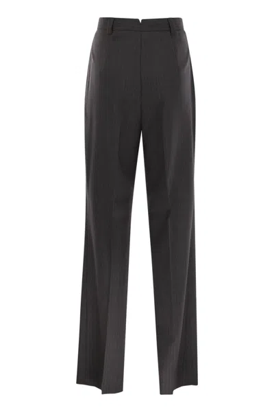 Weekend Max Mara Salsa - Straight-leg Trousers In Virgin Wool In Black