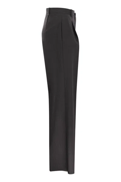 Weekend Max Mara Salsa - Straight-leg Trousers In Virgin Wool In Black