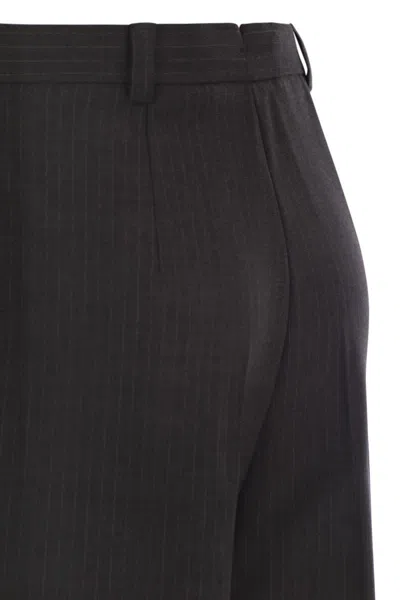 Weekend Max Mara Salsa - Straight-leg Trousers In Virgin Wool In Black