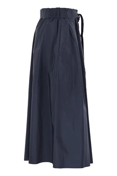 Weekend Max Mara Taffeta Tie-belt Midi Skirt In Blue