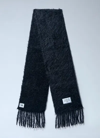 Acne Studios Women Fringed Wool-blend Scarf In Black