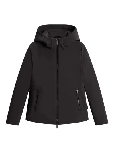 Woolrich "firth Down" Short Parka In Black
