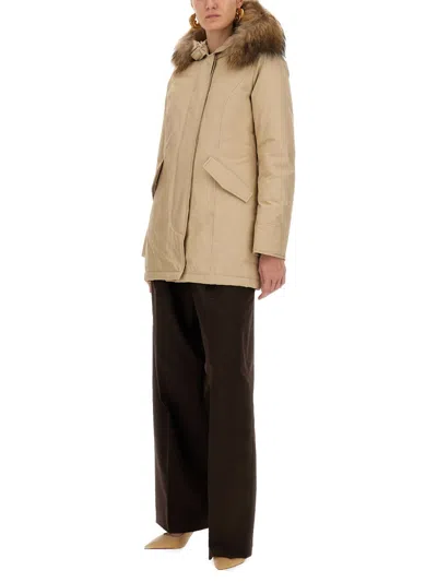 Woolrich Artic Racoon Parka In Brown