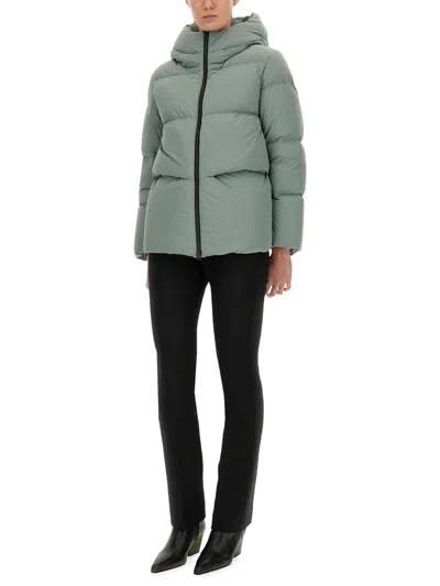 Woolrich Quilted Hooded Long Sleeve Jacket In Green
