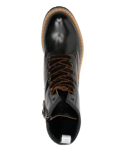 Woolrich Chunky Sole Leather Lace Up Ankle Boots