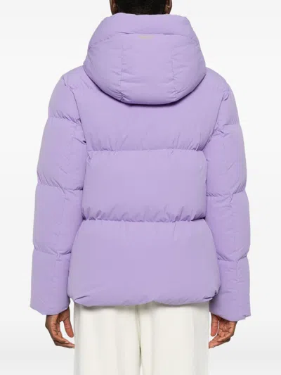 Woolrich Cloud Down Jacket In Stretch Nylon With A Matte Finish In Purple