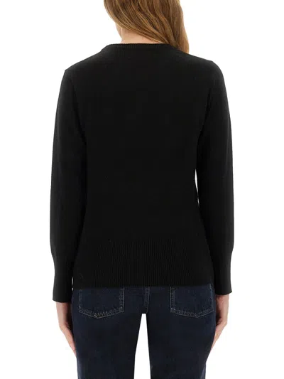 Woolrich Slim Fit Black Wool Jersey In Black