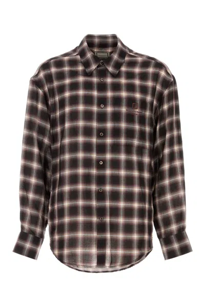 Wooyoungmi Plaid Pattern Long Sleeve Shirt With Pocket In Brown