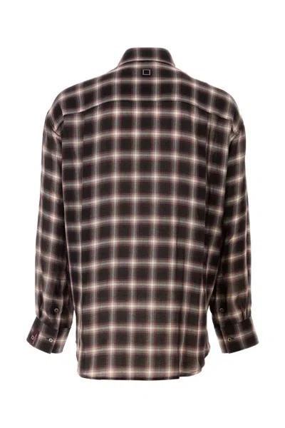 Wooyoungmi Plaid Pattern Long Sleeve Shirt With Pocket In Brown