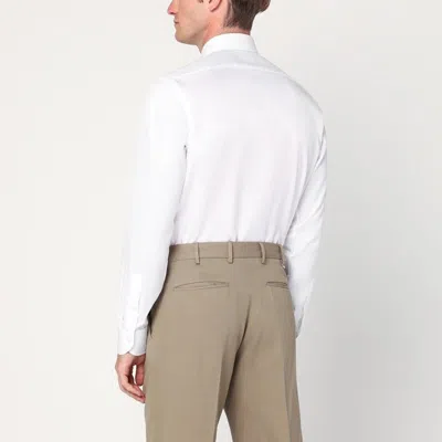 Xacus White Travel Cotton Shirt In White