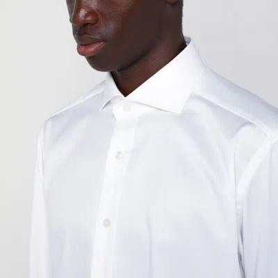 Xacus White Travel Cotton Shirt In White