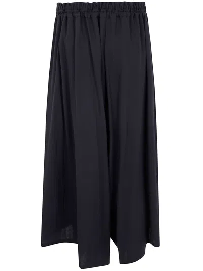 Y's Elastic-waist Wool Trousers In Black