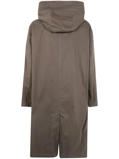 Y's Hoodie Twill Coat In Brown