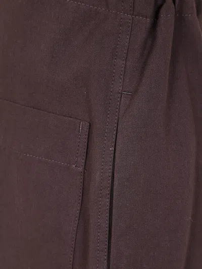 Y's Straight String Twill Trousers In Brown