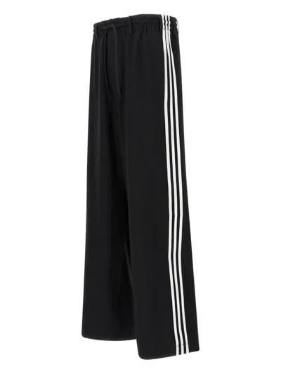 Y-3 Drawstring Trousers With Side Stripes In Black